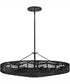 Ophelia 6-Light Medium Convertible Pendant in Black with Black Natural Shade