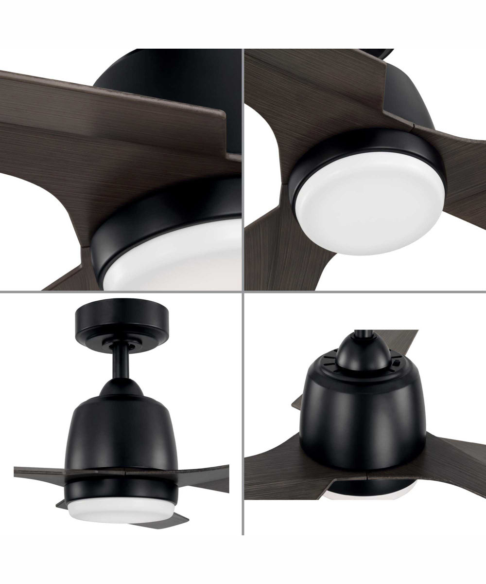 Upshur 52" Indoor/Outdoor Transitional Ceiling Fan with LED Light Kit Matte Black