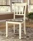 38"H Whitesburg Dining Room Side Chair (Set of 2) Brown/Cottage White