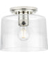 Adley  1-Light Clear Glass New Traditional Flush Mount Light Polished Nickel