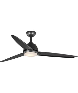 Oriole 60" 3-Blade Ceiling Fan with LED Light Black