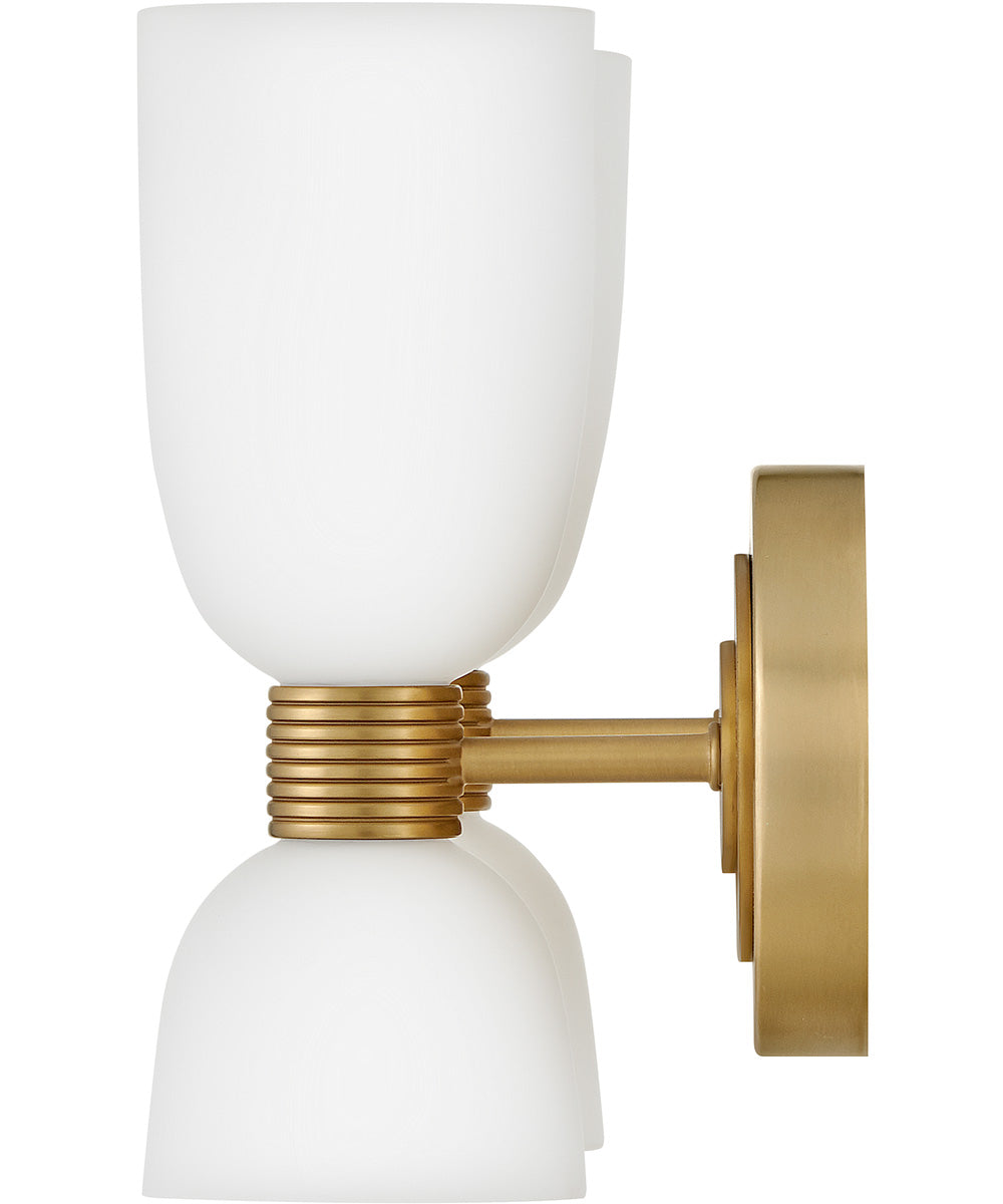 Tallulah 4-Light Small Two Light Vanity in Lacquered Brass