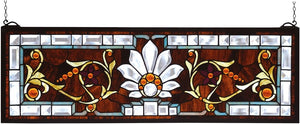 9"H x 28"W Beveled Ellsinore Transom Stained Glass Window