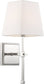 6"W Highline 1-Light Vanity & Wall Polished Nickel / White Fabric