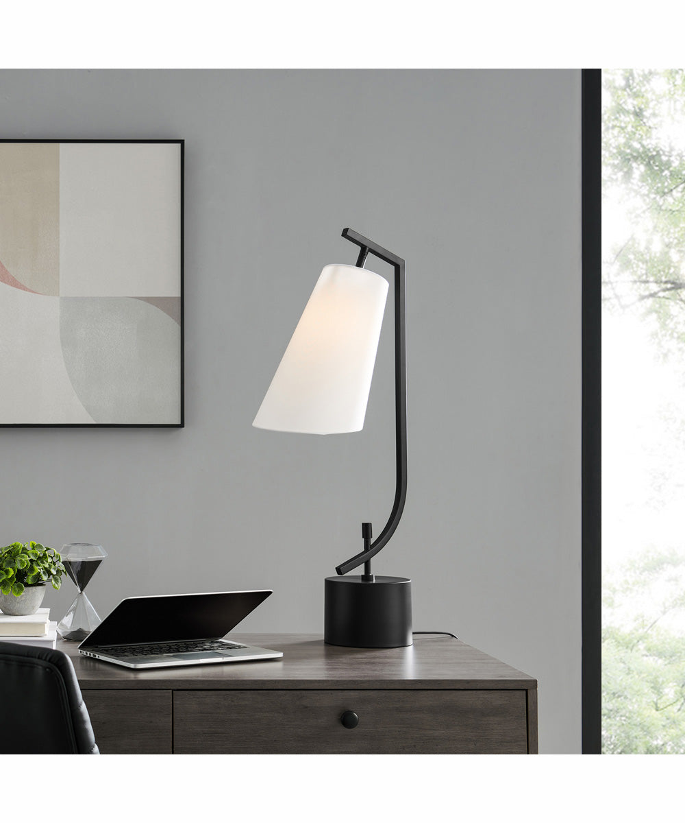 Xandra 1-Light Table Lamp Black/Off White Fabric Shade