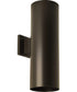 6" Outdoor Up/Down Wall Cylinder 2-Light Modern Outdoor Wall Lantern with Top Lense Antique Bronze