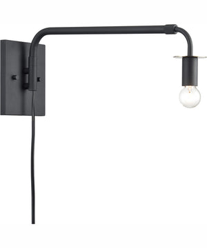 Milla 1-Light Plug In Swing Arm Sconce - Charcoal Black, 5"W