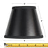 5"W x 4"H Set of 6 Black Parchment Silver-Lined Chandelier Lampshade