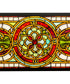 11"H x 35"W Evelyn in Lapis Stained Glass Window