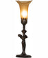 15" High Amber Tiffany Pond Lily Nouveau Lady Accent Lamp