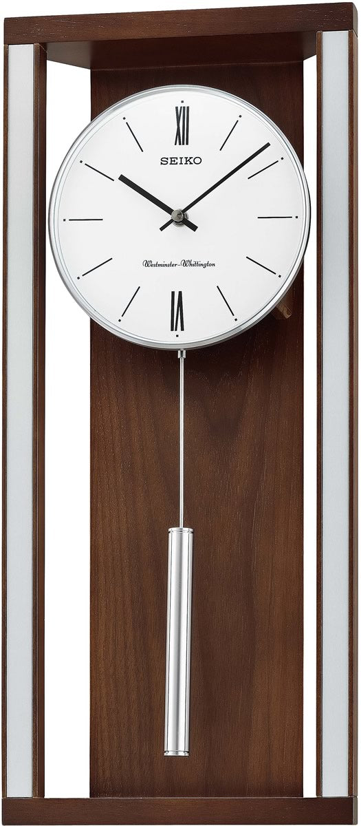 Wall Clock with Pendulum and Dual Chimes