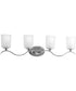 Inspire 4-Light Etched Glass Traditional Bath Vanity Light Polished Chrome