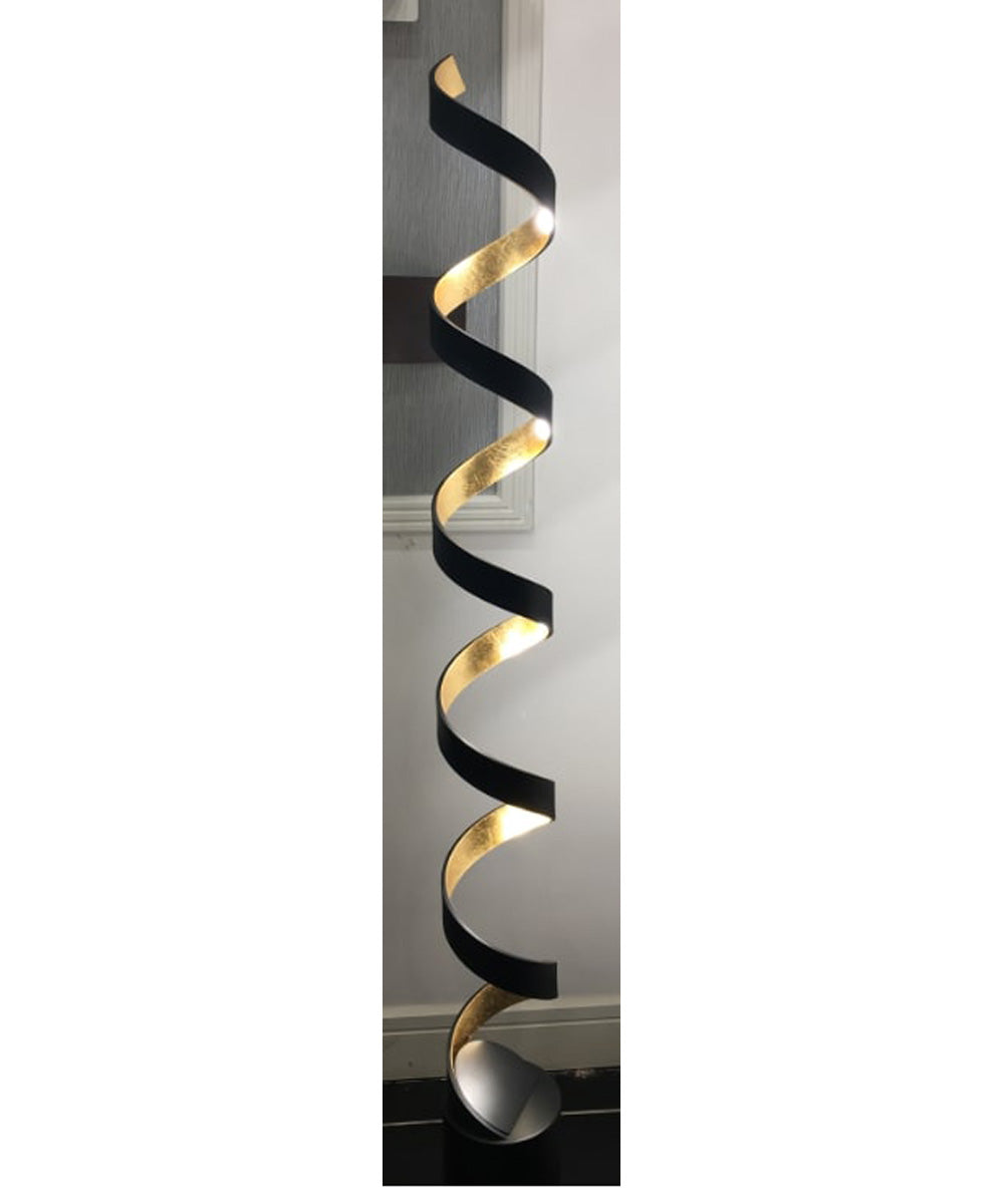 Spiral LED Floor Lamp Black / Gold