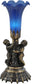 13"H Blue Twin Cherub Pond Lily Mini Lamp