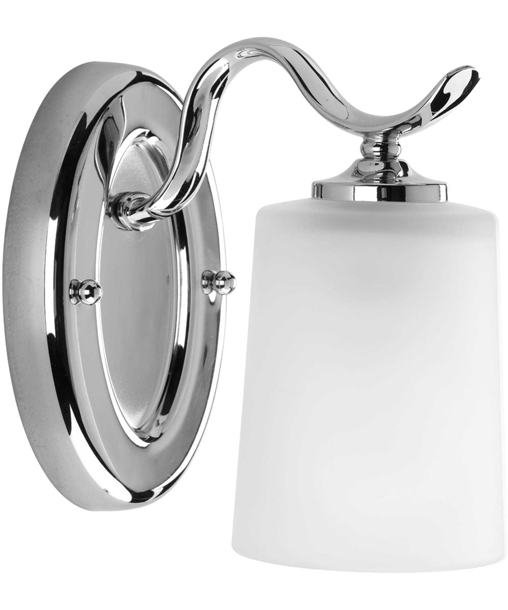 Inspire 1-Light Etched Glass Traditional Bath Vanity Light Polished Chrome