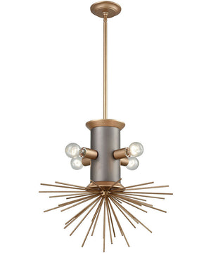 Lucy Spike 4-Light Chandelier Antique Gold/Weathered Zinc