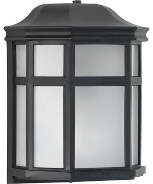 Milford Non-Metallic Lantern  1-Light Frosted Shade Traditional Outdoor Wall Lantern Light Textured Black
