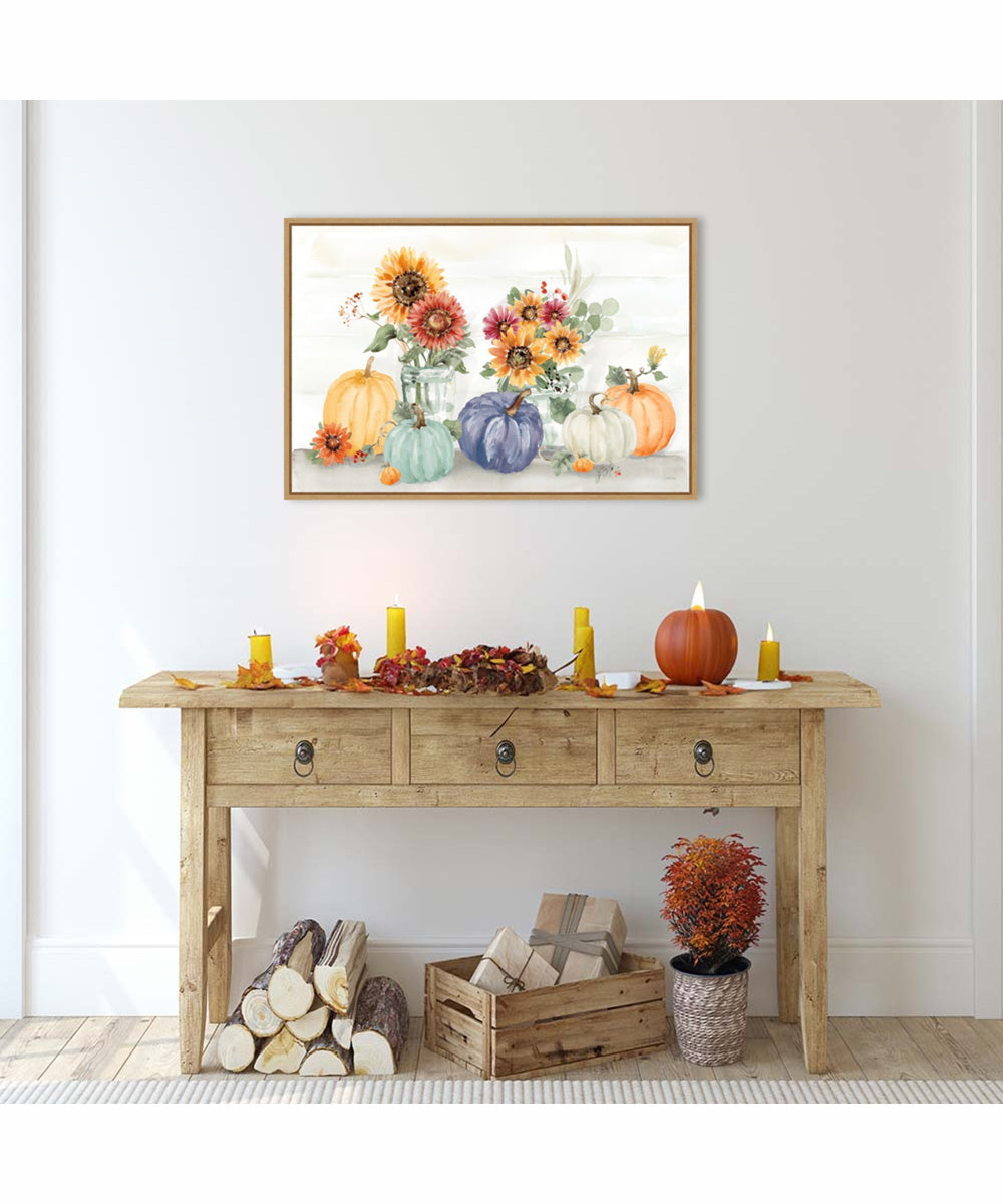 Framed Autumn Ramble VI Navy by Katrina Pete Canvas Wall Art Print (33  W x 23  H), Sylvie Maple Frame