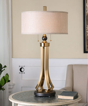 33"H Selvino Brushed Brass Table Lamp