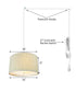 16"W 2 Light Swag Plug-In Pendant  Textured Oatmeal with Diffuser White Cord
