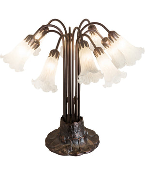 22"H White Pond Lily 10 Light Table Lamp