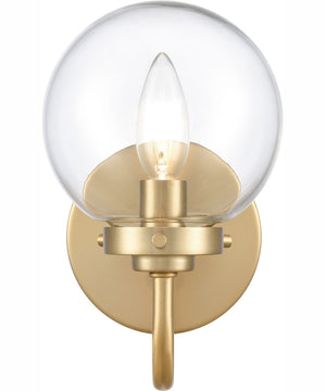 Fairbanks 8.5'' High 1-Light Sconce - Brushed Gold/Clear