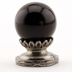 2"H Black Ceramic Ball Finial