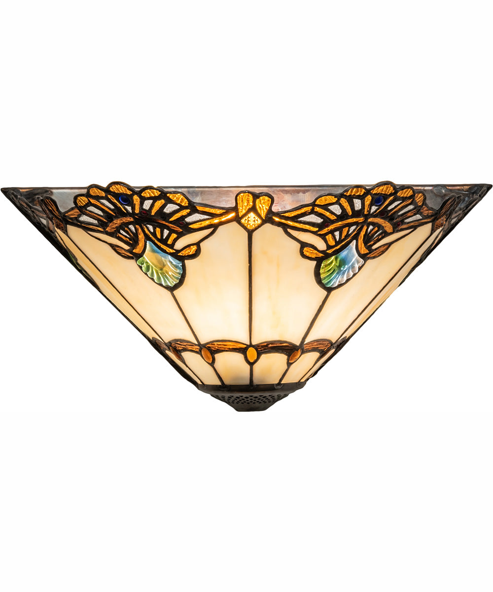 16" Wide Shell with Jewels Wall Sconce