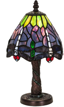 13"H Tiffany Hanginghead Dragonfly W/Mosaic Base Mini Lamp