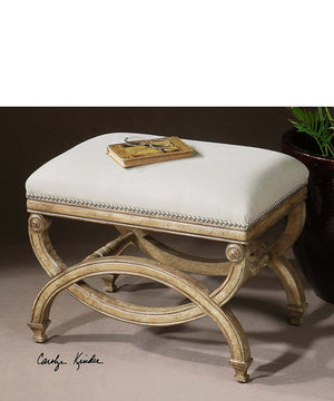 19"H Karline Natural Linen Small Bench