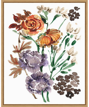 Framed Autumn Garden Bouquet I by Ania Zwara Canvas Wall Art Print (23 W x 28 H), Sylvie Maple Frame