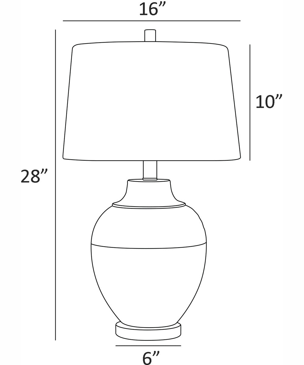 Rayvon 1-Light Table Lamp Black Poly/Crystal Base/White Fabric