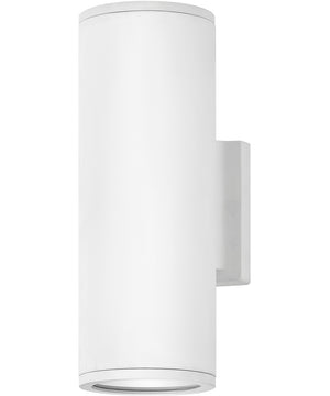Silo 2-Light LED Small Up/Down Light Outdoor Wall Mount Lantern in Satin White