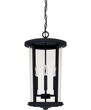 Howell 4-Light Outdoor Hanging In Black With Clear Glass