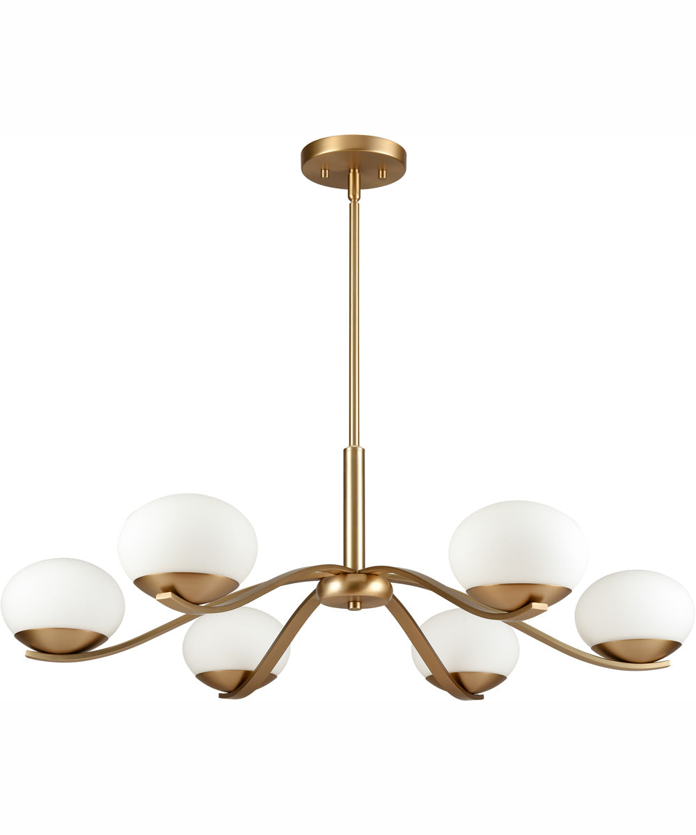 Wallace 32'' Wide 6-Light Integrated LED Chandelier - Brushed Gold