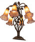 18" High Amber/Purple Tiffany Pond Lily 6 Light Table Lamp