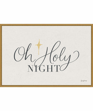 Framed Oh Holy Night by Becky Thorns Canvas Wall Art Print (33  W x 23  H), Sylvie Gold Frame