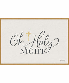 Framed Oh Holy Night by Becky Thorns Canvas Wall Art Print (33  W x 23  H), Sylvie Gold Frame