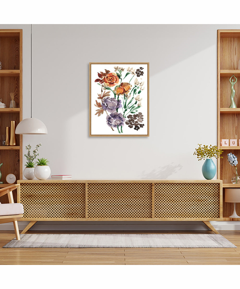 Framed Autumn Garden Bouquet I by Ania Zwara Canvas Wall Art Print (23  W x 28  H), Sylvie Maple Frame