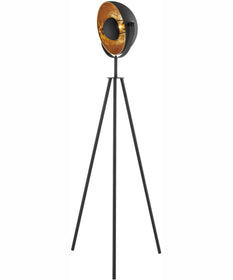 Gothard 1-Light Metal Floor Lamp Black/Aged Gold