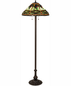 60" High Tiffany Dragonfly Floor Lamp