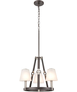 Armstrong Grove 3-Light chandelier  Espresso Brown / Satin Nickel