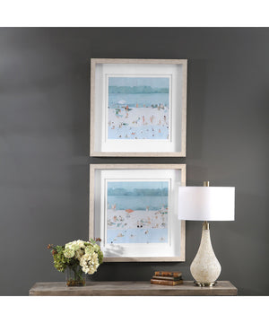Sea Glass Sandbar Framed Prints, Set of 2