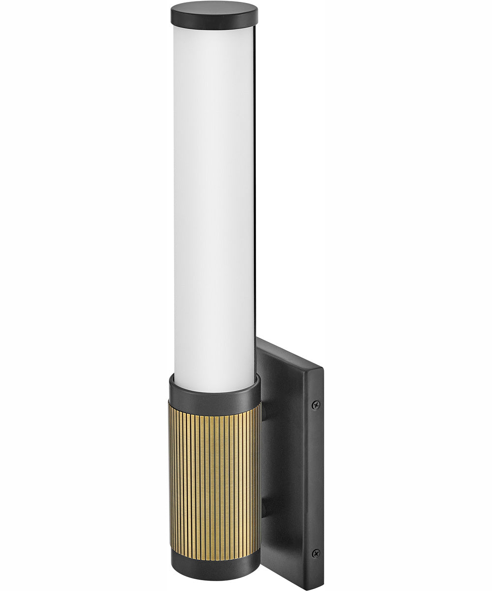Zevi LED-Light Small LED Vanity in Black with Lacquered Brass Accents