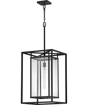 Max 1-Light LED Large Hanging Lantern in Black