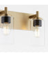 Fallstaff 2-light Bath Vanity Light Aged Brass