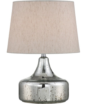 Silas 1-Light Table Lamp Chrome/Linen Fabric Shade