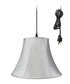 18"W 1-Light Plug In Swag Pendant Lamp Grey Shade