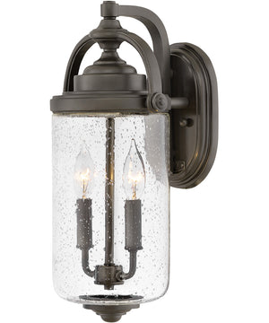 Willoughby 2-Light Medium Outdoor Wall Mount Lantern in Oil Rubbed Bronze