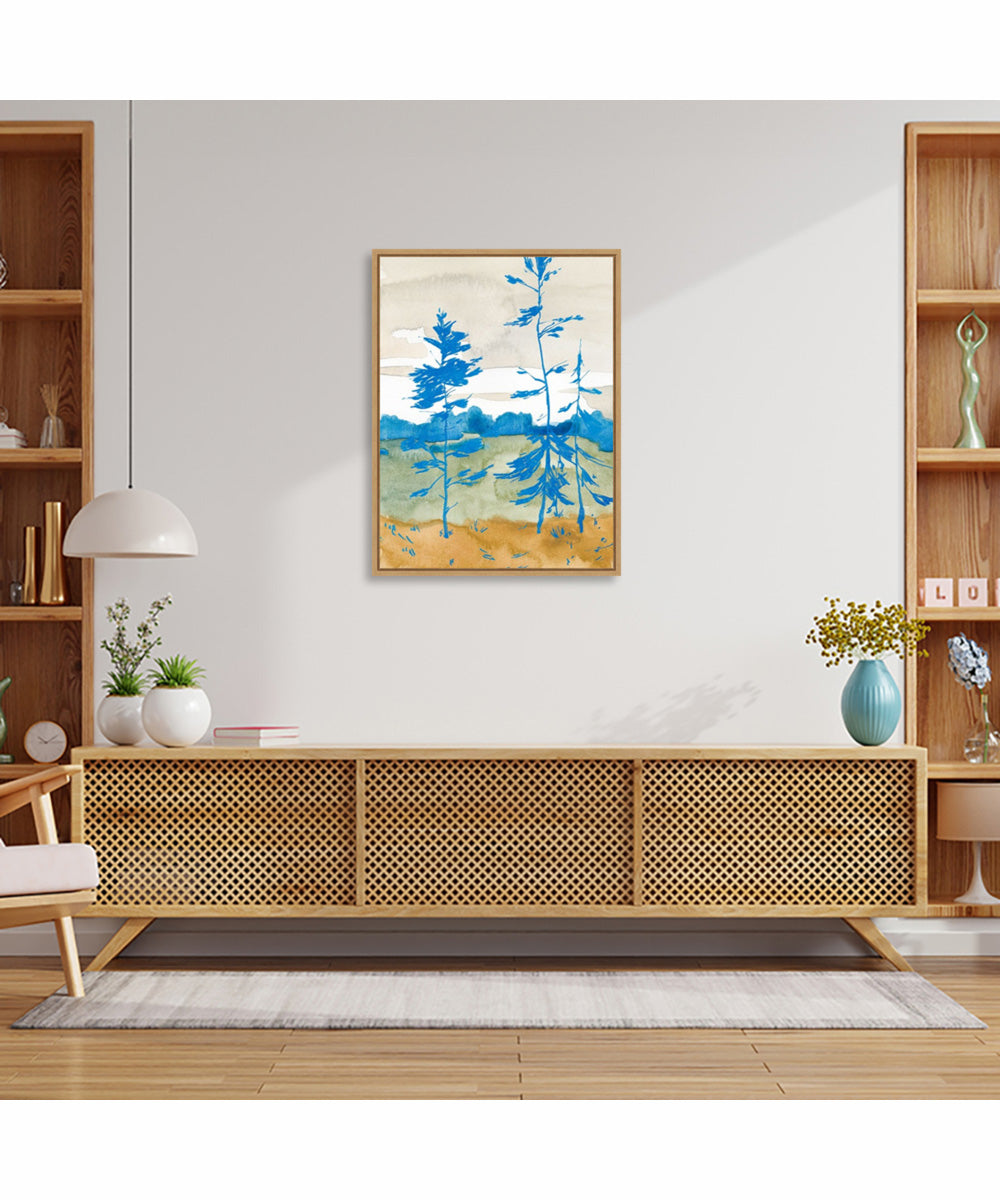 Framed Cerulean Spruce Trees II by Jacob Green Canvas Wall Art Print (23  W x 30  H), Sylvie Maple Frame